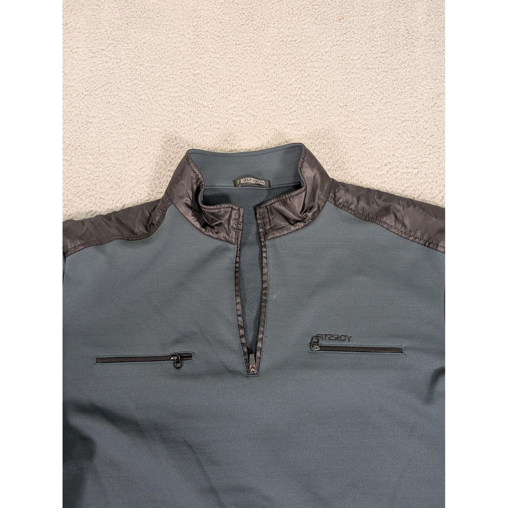 Fitzroy Pullover Mens Large Gray Half Zip Technical Outdoor Jacket Pockets‎ 105 - Picture 2 of 9
